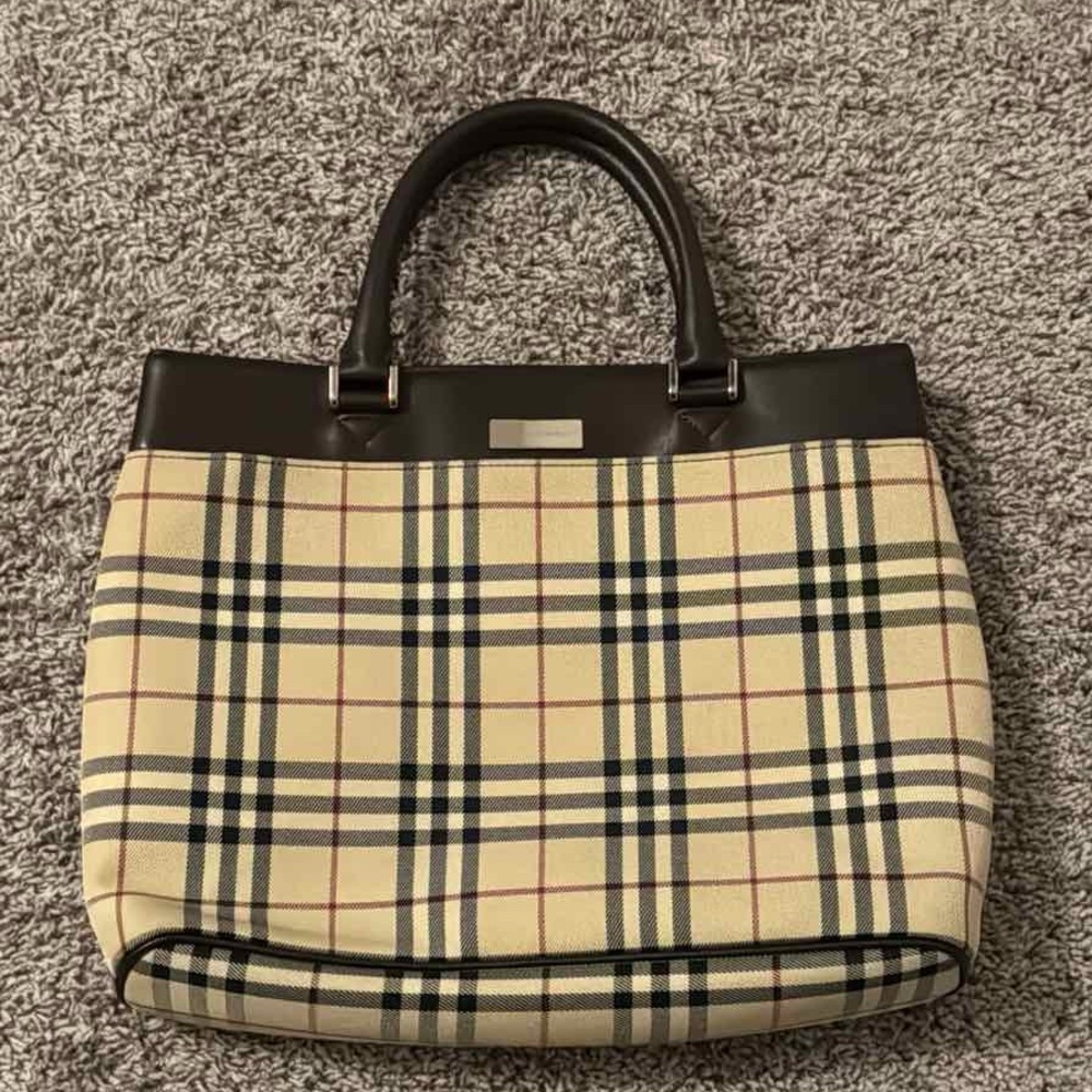 Vintage Burberry Check Canvas and Leather tote bag - Picture 1 of 8